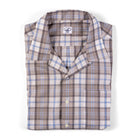 Bimini Short Sleeve Cotton Shirt- Plaids - FINAL SALE Bimini Shirts Atlantic Rancher Company Blue Taupe S