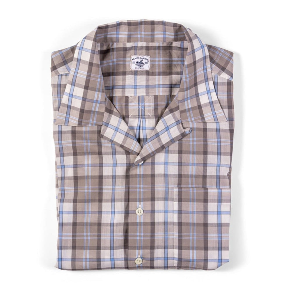Bimini Short Sleeve Cotton Shirt- Plaids Bimini Shirts Atlantic Rancher Company Blue Taupe S