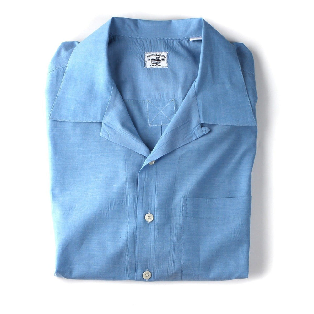 Bimini Short Sleeve Cotton Shirt- Solids Bimini Shirts Atlantic Rancher Company Inlet Blue M