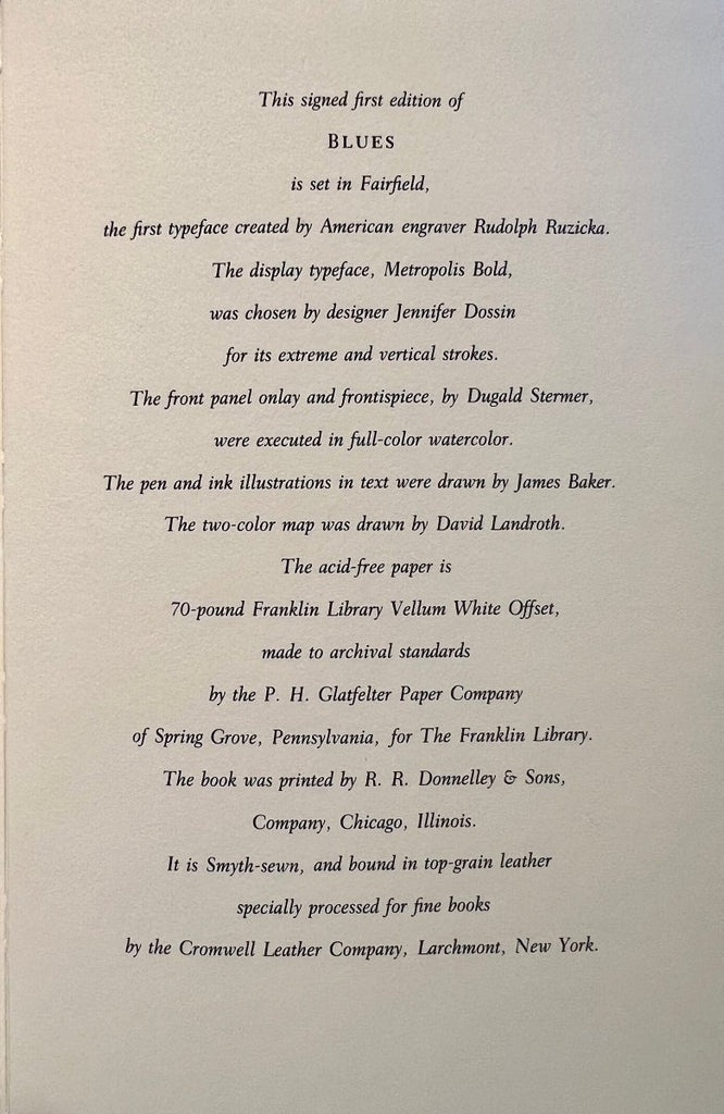 Blues, by John Hersey - The Franklin Library - Atlantic Rancher CompanyBlues, by John Hersey - The Franklin LibraryAtlantic Rancher Company05U3-CBlues, by John Hersey - The Franklin Library