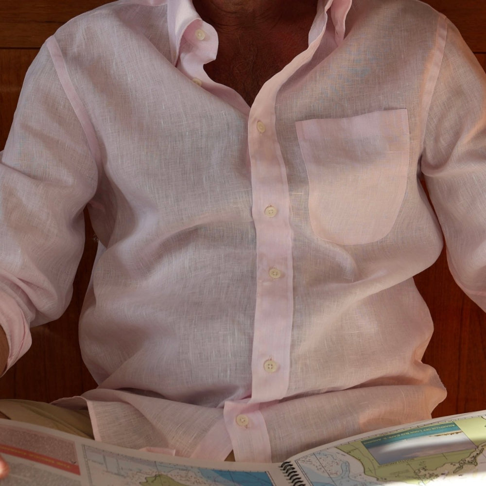 Captain's Button - down Collar Linen Shirt - Atlantic Rancher CompanyCaptain's Button - down Collar Linen ShirtShirtsAtlantic Rancher CompanyCapt - 02 CoralCoralMCaptain's Button - down Collar Linen Shirt