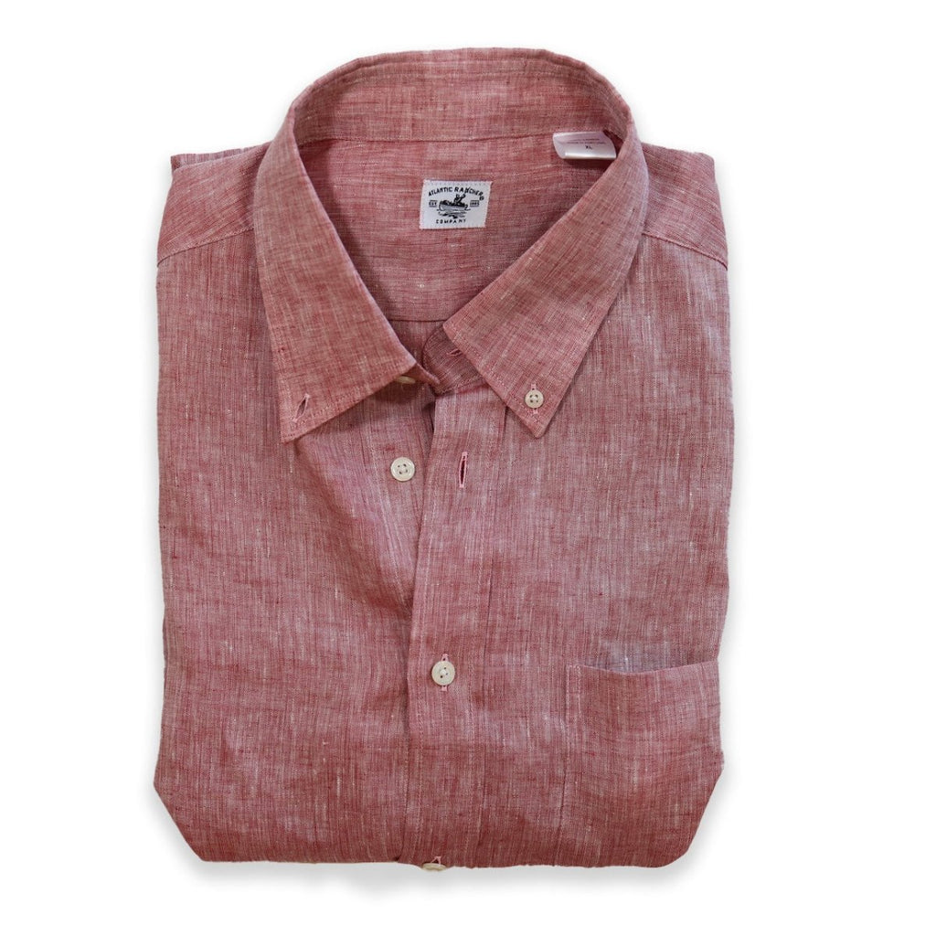 Captain's Button - down Collar Linen Shirt - Atlantic Rancher CompanyCaptain's Button - down Collar Linen ShirtShirtsAtlantic Rancher CompanyCapt - 02 BerryBerryMCaptain's Button - down Collar Linen Shirt