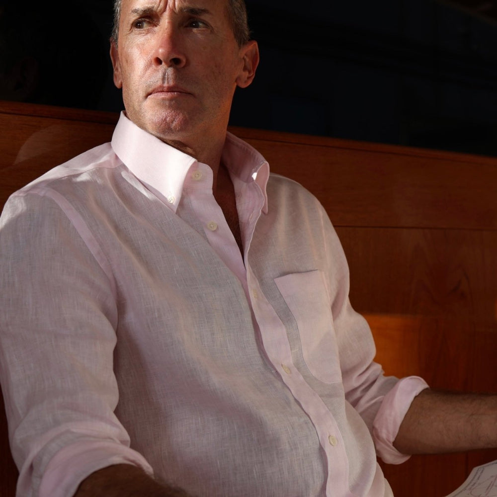 Captain's Button - down Collar Linen Shirt - Atlantic Rancher CompanyCaptain's Button - down Collar Linen ShirtShirtsAtlantic Rancher CompanyCapt - 02 CoralCoralMCaptain's Button - down Collar Linen Shirt