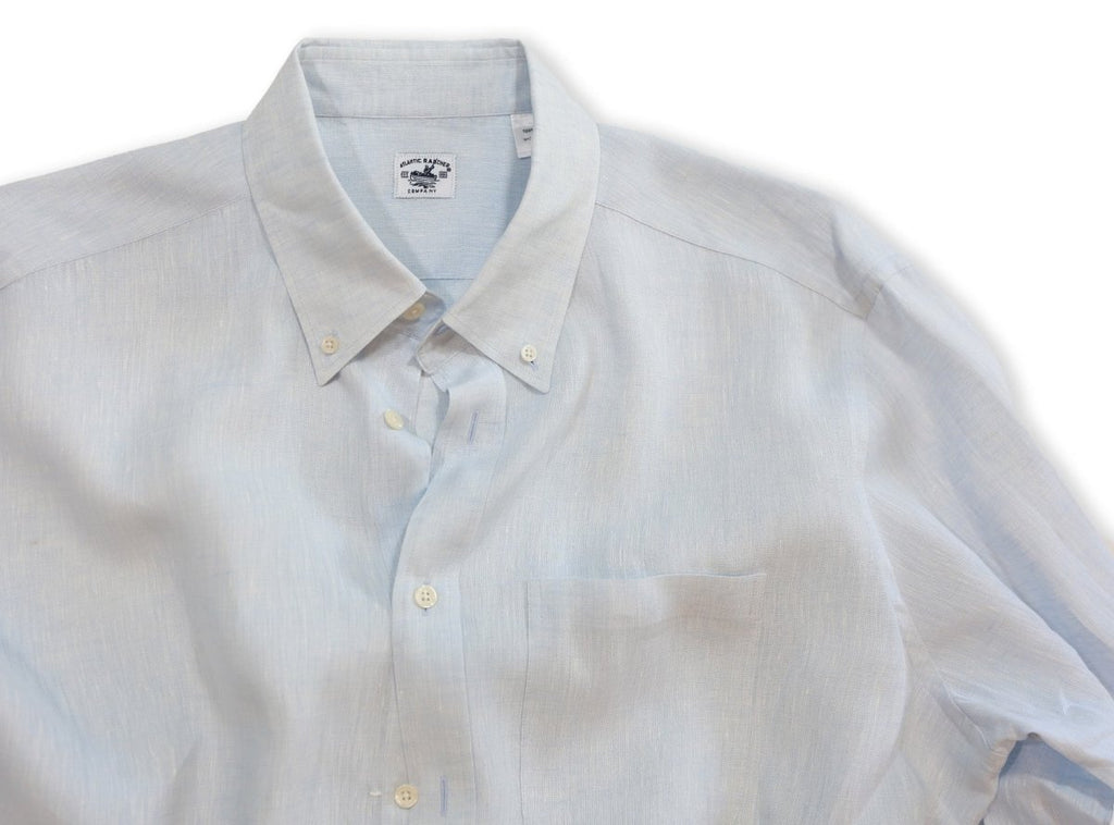 Captain's Button - down Collar Linen Shirt - Atlantic Rancher CompanyCaptain's Button - down Collar Linen ShirtShirtsAtlantic Rancher CompanyCapt - 02 Sky BlueSky BlueMCaptain's Button - down Collar Linen Shirt
