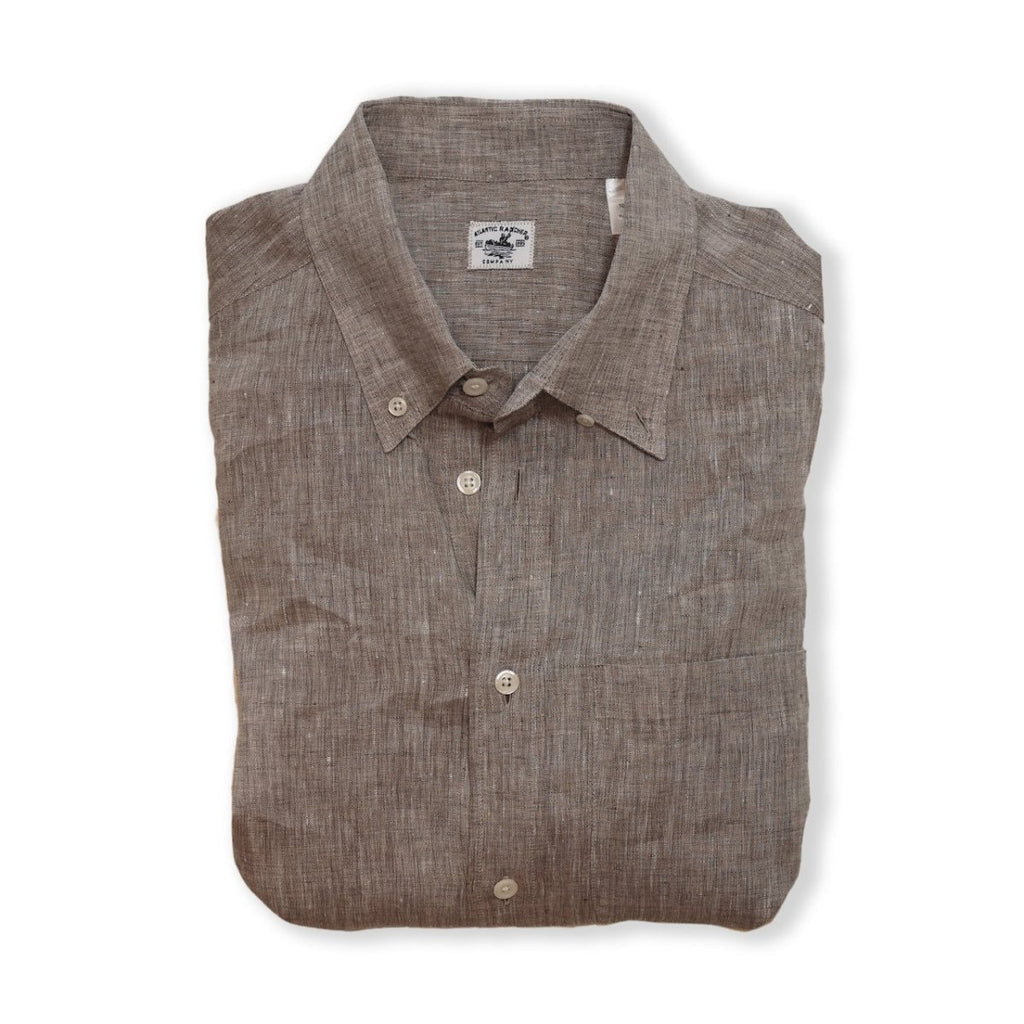 Captain's Button - down Collar Linen Shirt - Atlantic Rancher CompanyCaptain's Button - down Collar Linen ShirtShirtsAtlantic Rancher CompanyCapt - 02 BarkBarkMCaptain's Button - down Collar Linen Shirt Shirts Atlantic Rancher Company Bark M