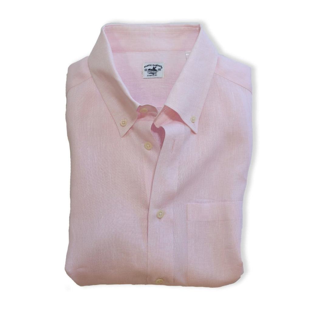 Captain's Button - down Collar Linen Shirt - Atlantic Rancher CompanyCaptain's Button - down Collar Linen ShirtShirtsAtlantic Rancher CompanyCapt - 02 CoralCoralMCaptain's Button - down Collar Linen Shirt Shirts Atlantic Rancher Company