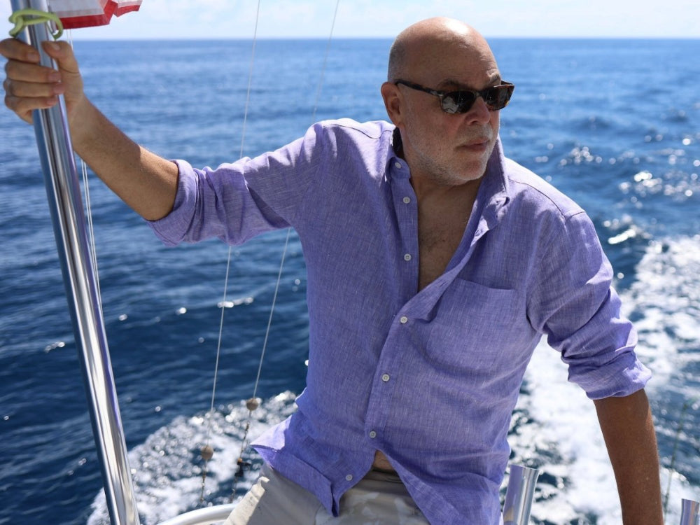 Captain's Button - down Collar Linen Shirt - Atlantic Rancher CompanyCaptain's Button - down Collar Linen ShirtShirtsAtlantic Rancher CompanyCapt - 02 Purple RainPurple RainMCaptain's Button - down Collar Linen Shirt