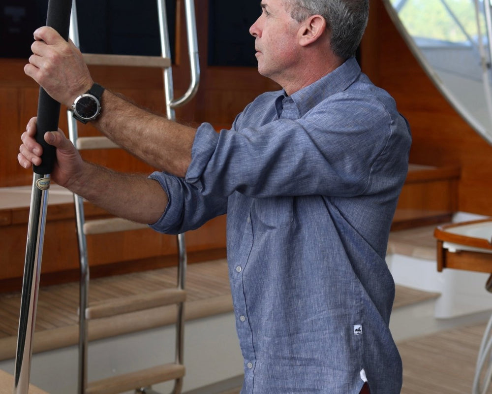 Captain's Button-down Collar Linen Shirt Shirts Atlantic Rancher Company