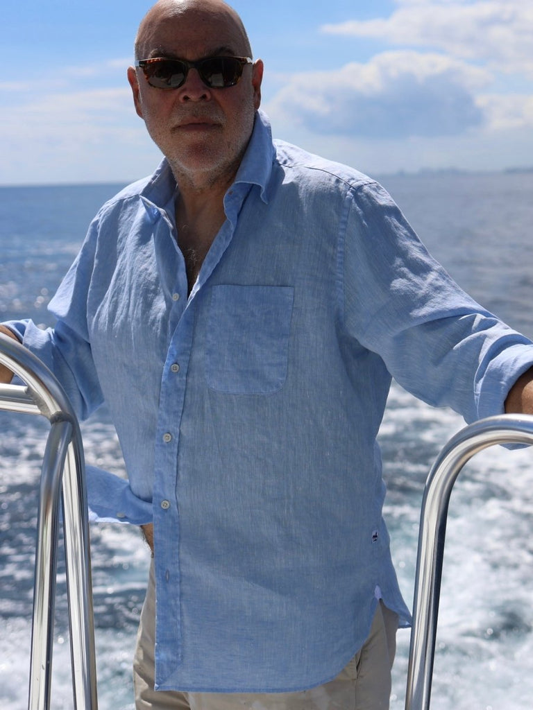 Captain's Button-down Collar Linen Shirt Shirts Atlantic Rancher Company