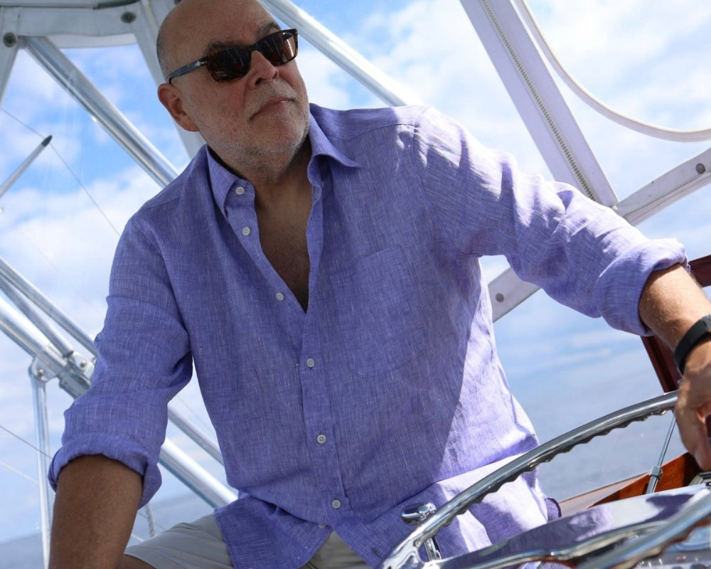 Captain's Button - down Collar Linen Shirt - Atlantic Rancher CompanyCaptain's Button - down Collar Linen ShirtShirtsAtlantic Rancher CompanyCapt - 02 Purple RainPurple RainMCaptain's Button - down Collar Linen Shirt