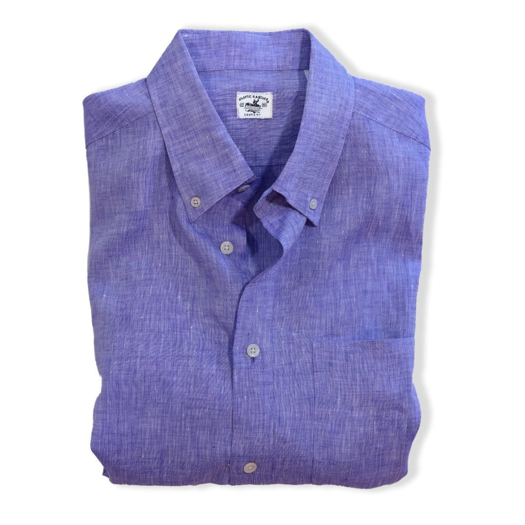 Captain's Button - down Collar Linen Shirt - Atlantic Rancher CompanyCaptain's Button - down Collar Linen ShirtShirtsAtlantic Rancher CompanyCapt - 02 Purple RainPurple RainMCaptain's Button - down Collar Linen Shirt