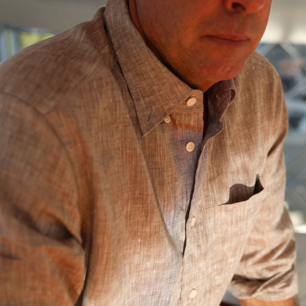 Captain's Button-down Collar Linen Shirt Shirts Atlantic Rancher Company