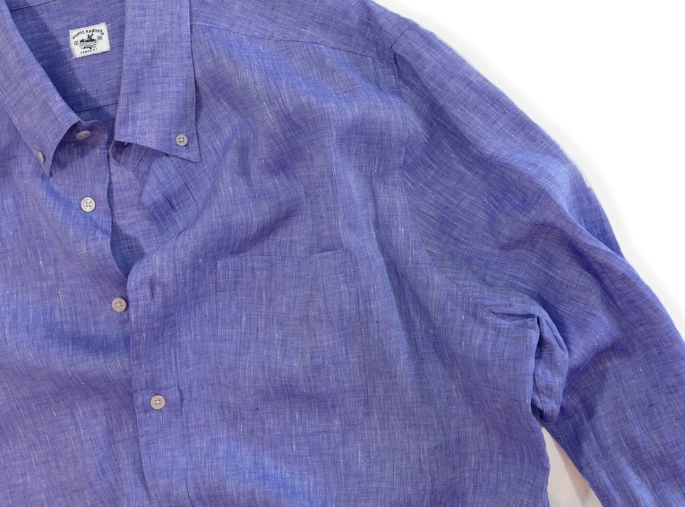 Captain's Button - down Collar Linen Shirt - Atlantic Rancher CompanyCaptain's Button - down Collar Linen ShirtShirtsAtlantic Rancher CompanyCapt - 02 Purple RainPurple RainMCaptain's Button - down Collar Linen Shirt