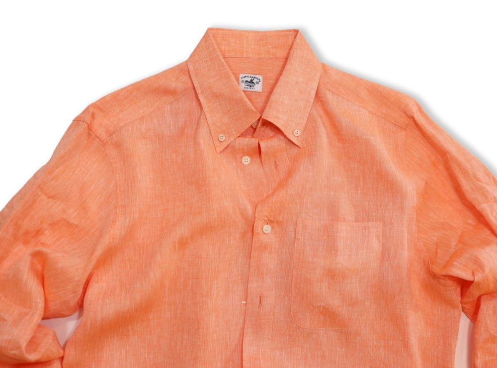Captain's Button - down Collar Linen Shirt - Atlantic Rancher CompanyCaptain's Button - down Collar Linen ShirtShirtsAtlantic Rancher CompanyCapt - 02 TangerineTangerineMCaptain's Button - down Collar Linen Shirt Shirts Atlantic Rancher Company