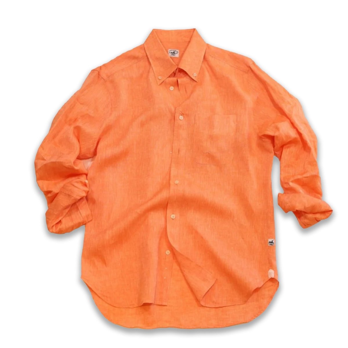 Captain's Button-down Collar Linen Shirt Shirts Atlantic Rancher Company Tangerine M