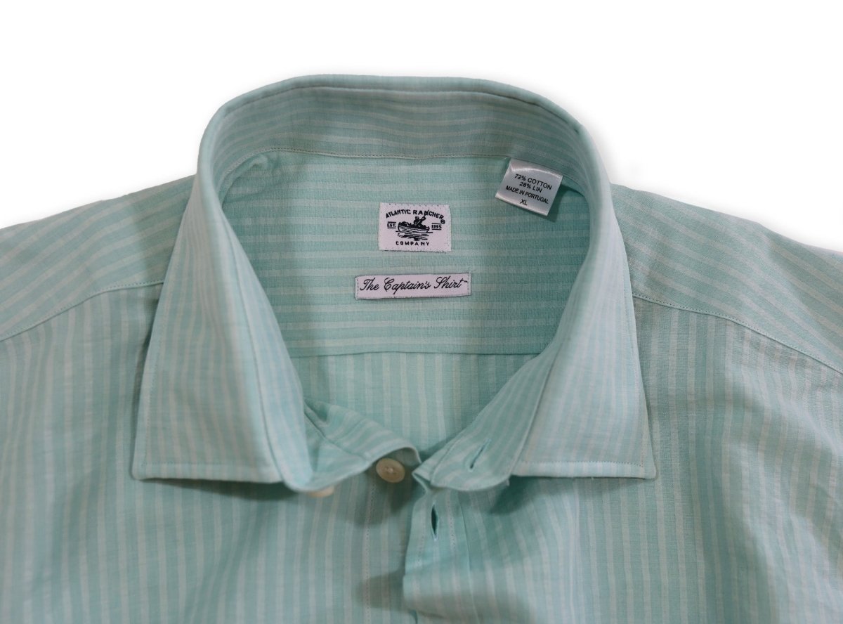 Captain's Cotton / Linen Shirt - Atlantic Rancher CompanyCaptain's Cotton / Linen ShirtAtlantic Rancher CompanyCapt.-01 L/S-3SSea Foam GreenCaptain's Cotton / Linen Shirt