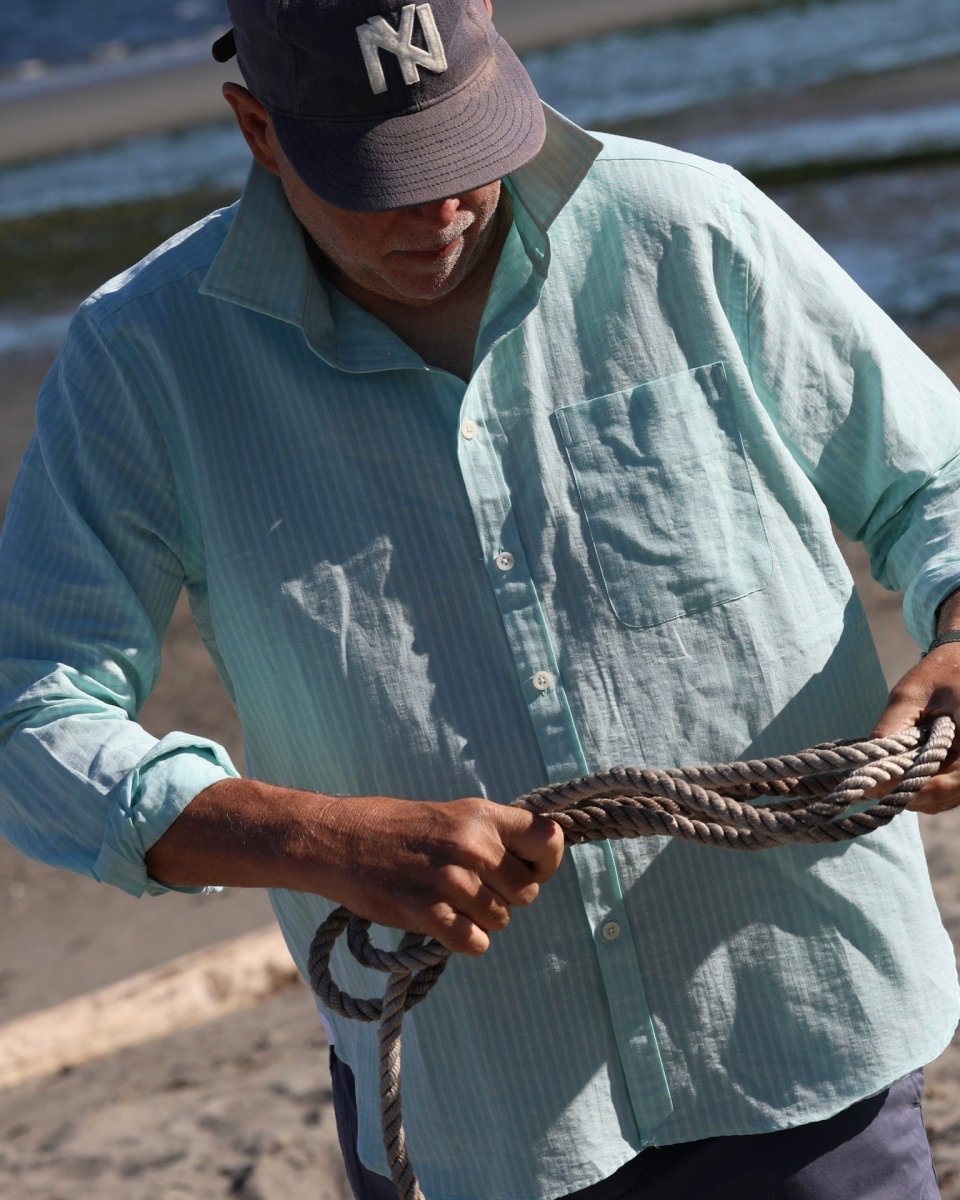Captain's Cotton / Linen Shirt - Atlantic Rancher CompanyCaptain's Cotton / Linen ShirtAtlantic Rancher CompanyCapt.-01 L/S-3SSea Foam GreenCaptain's Cotton / Linen Shirt