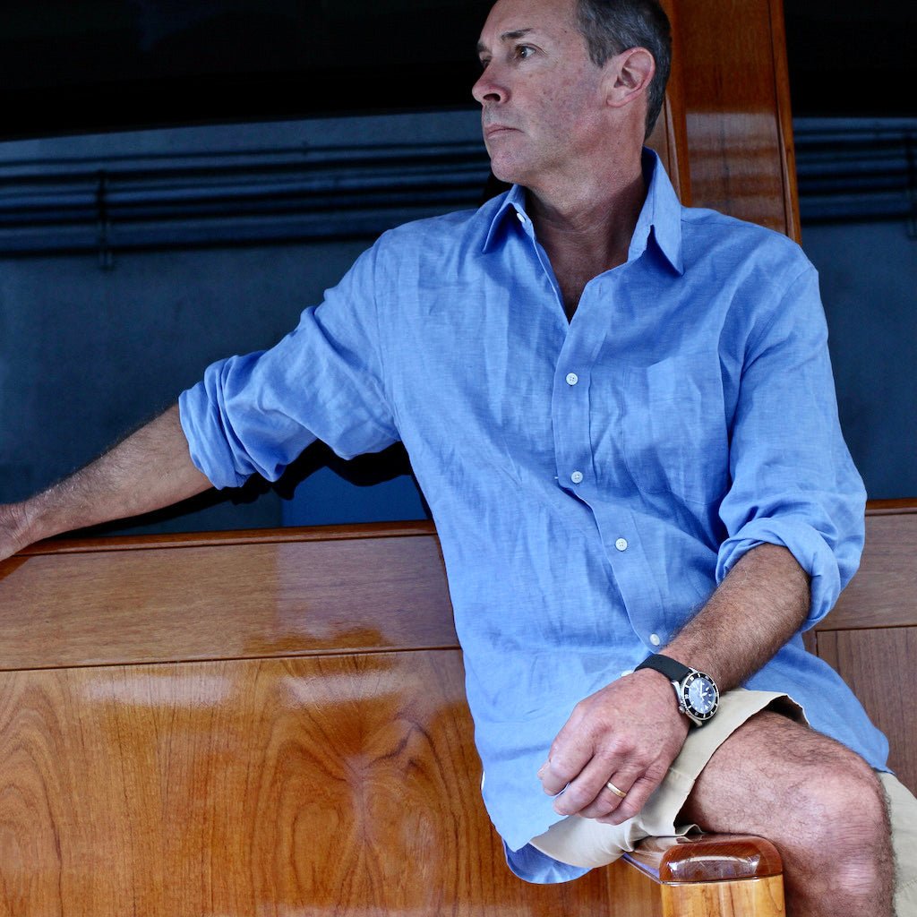 Captain's Point Collar Linen Shirt - FINAL SALE Shirts Atlantic Rancher Company