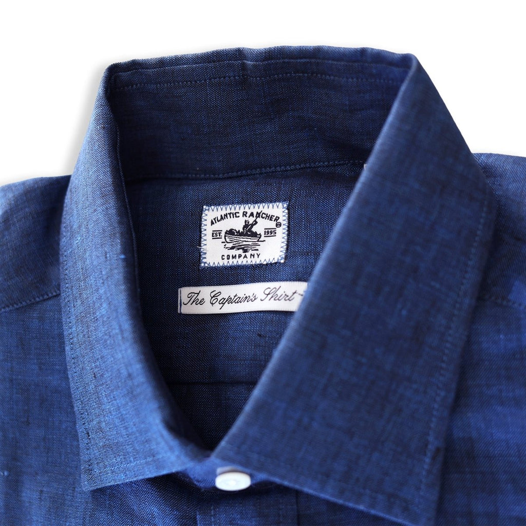 Captain's Point Collar Linen Shirt - Atlantic Rancher CompanyCaptain's Point Collar Linen ShirtShirtsAtlantic Rancher CompanyCapt - 01 - IndigoIndigoMCaptain's Point Collar Linen Shirt Shirts Atlantic Rancher Company