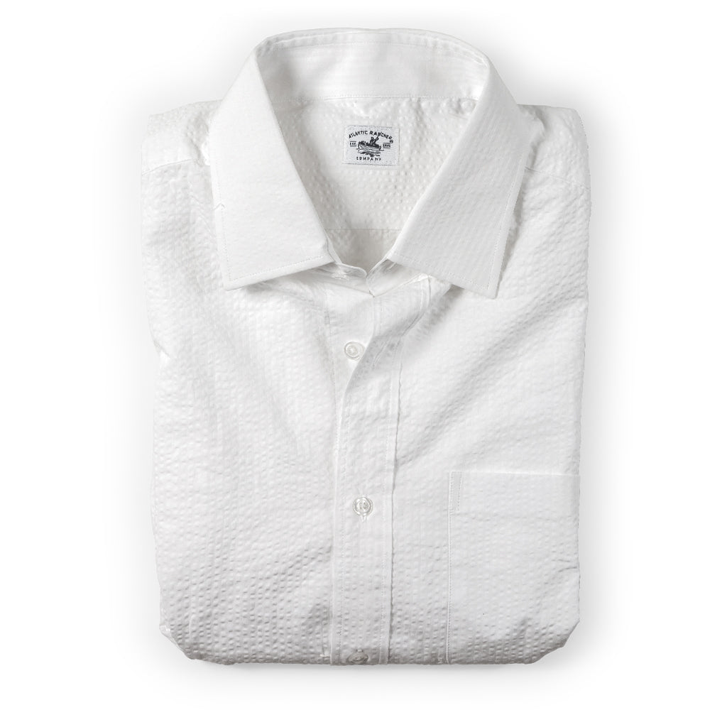 Original Captain's Seersucker Cotton Shirt Shirts Atlantic Rancher Company White M