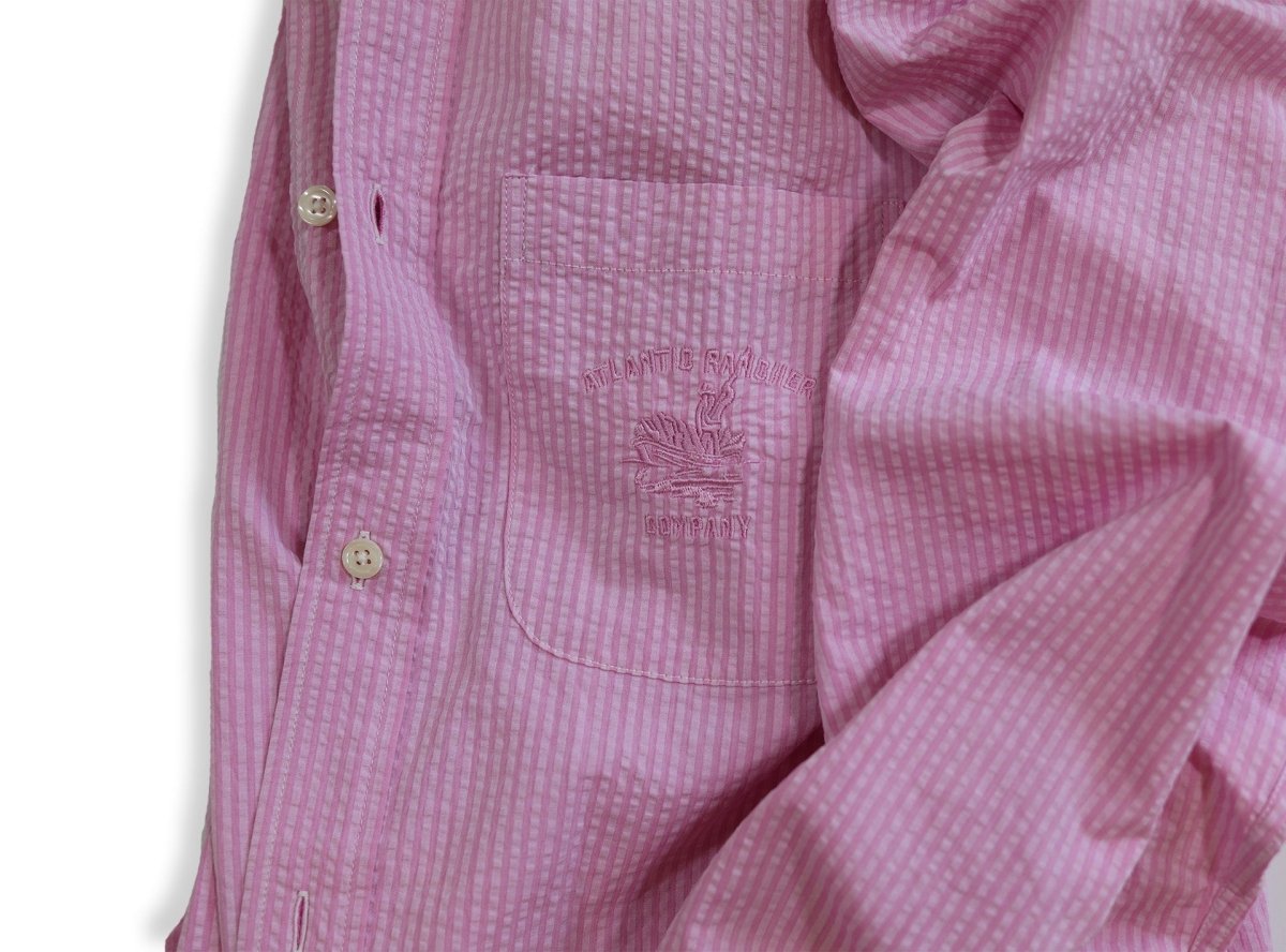 Captain's Seersucker Long Sleeve Cotton Shirt - Special Edition Shirts Atlantic Rancher Company