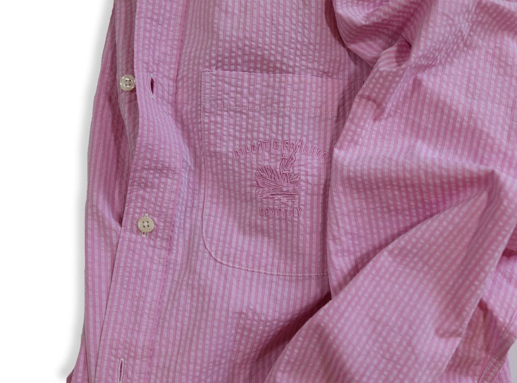 Captain's Seersucker Long Sleeve Cotton Shirt - Special Edition Shirts Atlantic Rancher Company