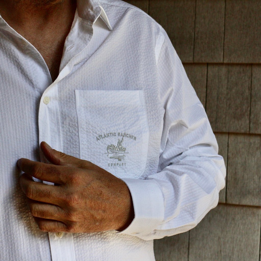 Captain's Seersucker Long Sleeve Cotton Shirt - Special Edition Shirts Atlantic Rancher Company