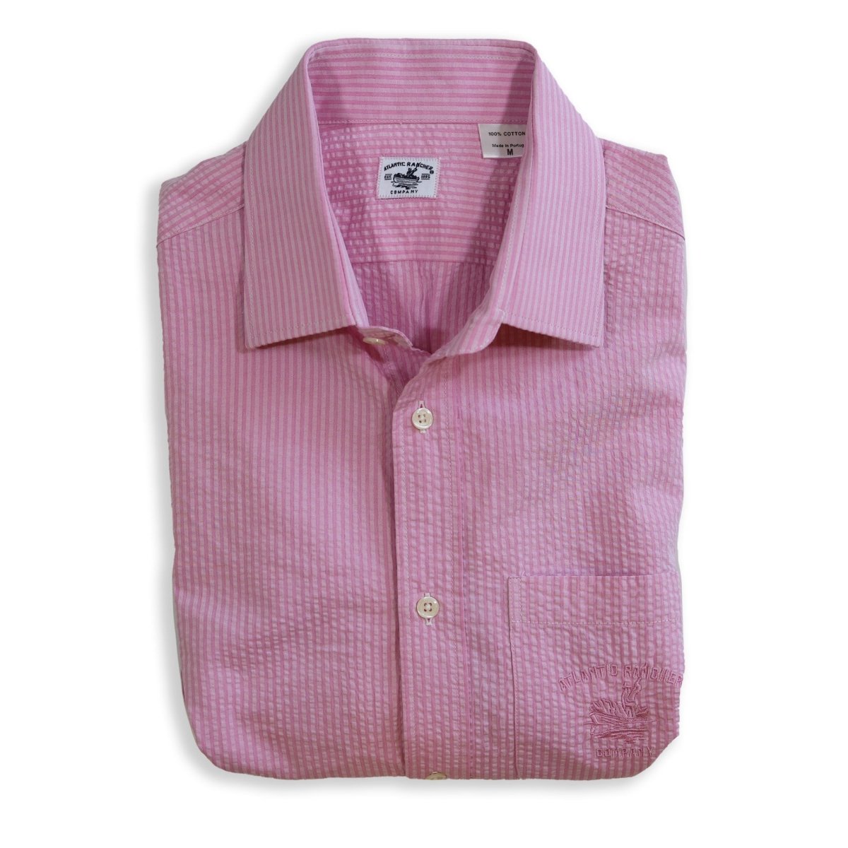 Captain's Seersucker Long Sleeve Cotton Shirt - Special Edition Shirts Atlantic Rancher Company