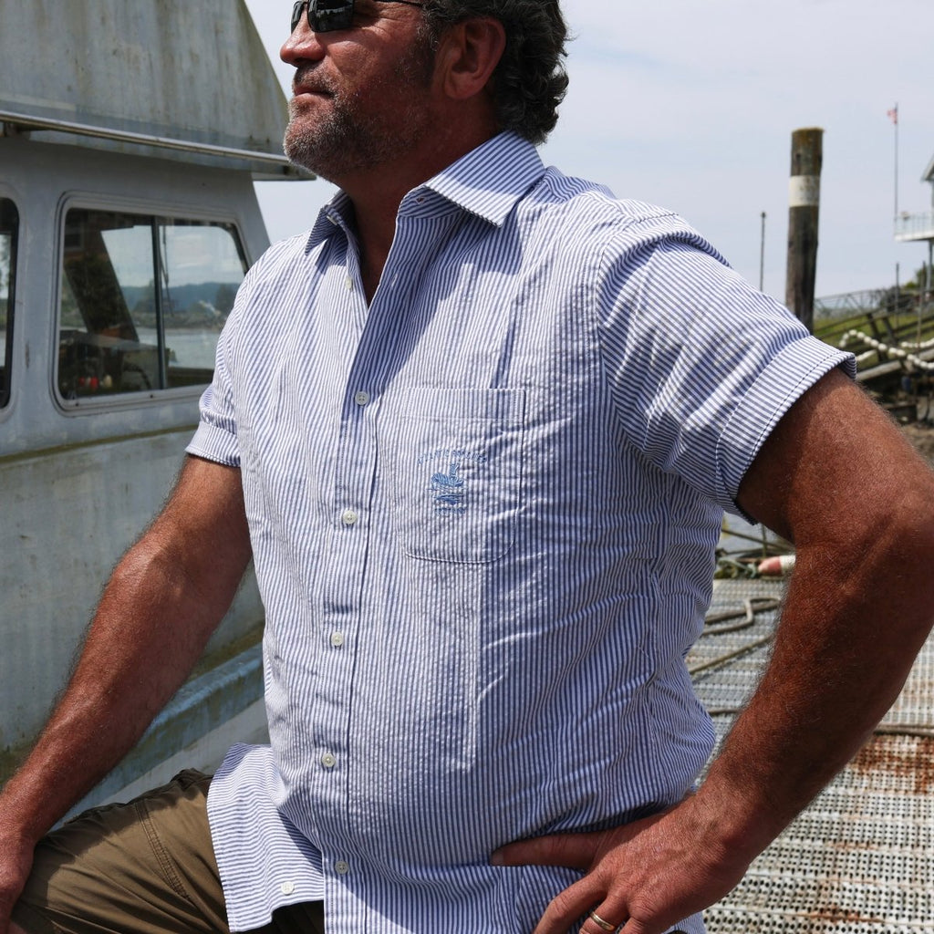 Captain's Uniform Seersucker Short Sleeve Shirt -Special Edition Atlantic Rancher Company