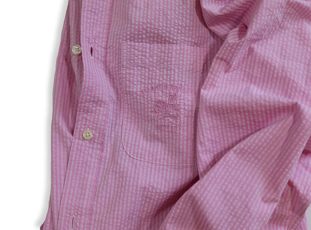 Captain's Seersucker Long Sleeve Cotton Shirt - Special Edition Shirts Atlantic Rancher Company