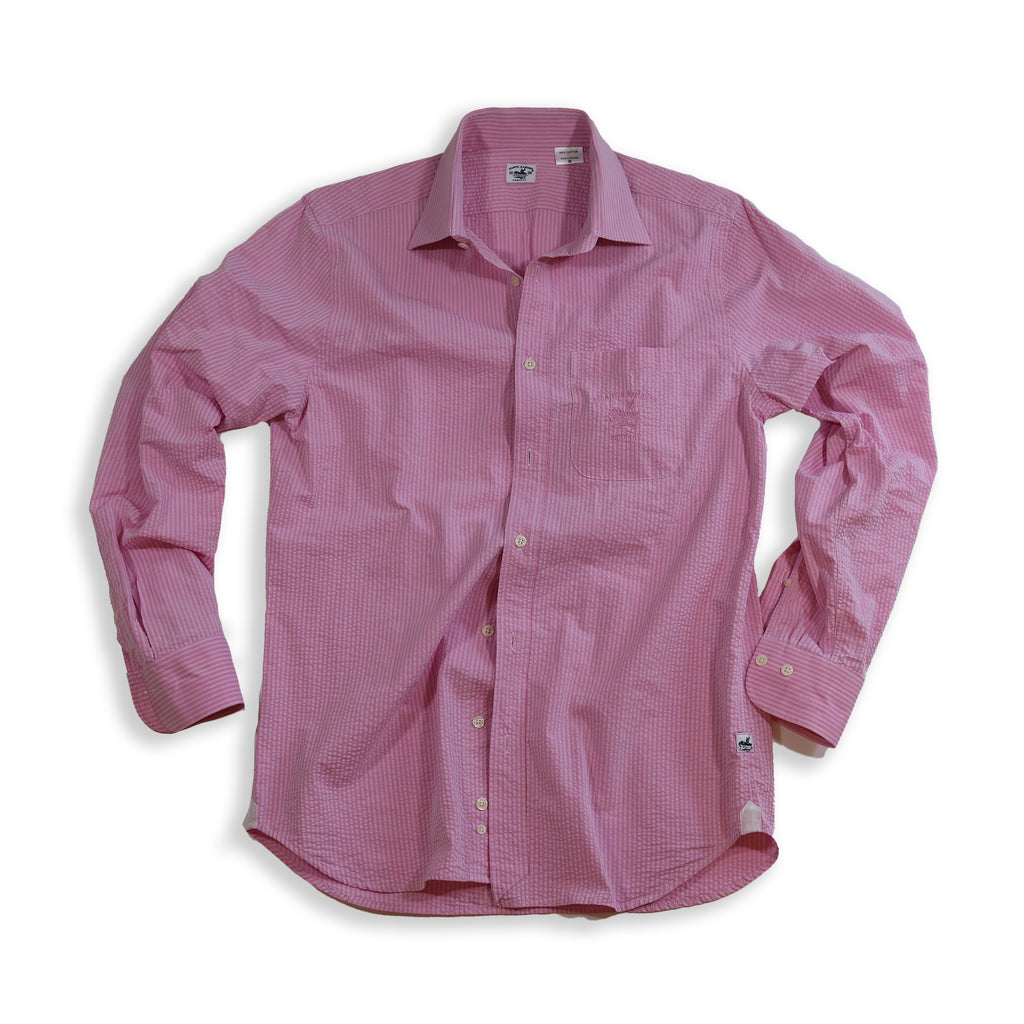 Captain's Seersucker Long Sleeve Cotton Shirt - Special Edition Shirts Atlantic Rancher Company