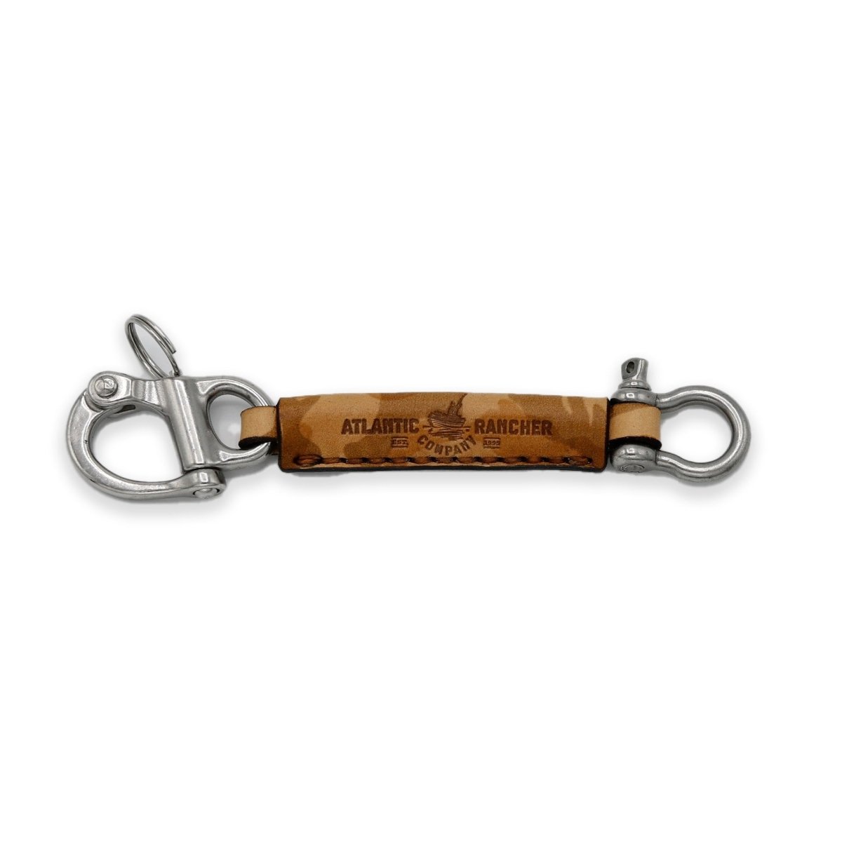 Dockmaster’s Leather Key Chain Gear and Tools Atlantic Rancher Company Natural Camo