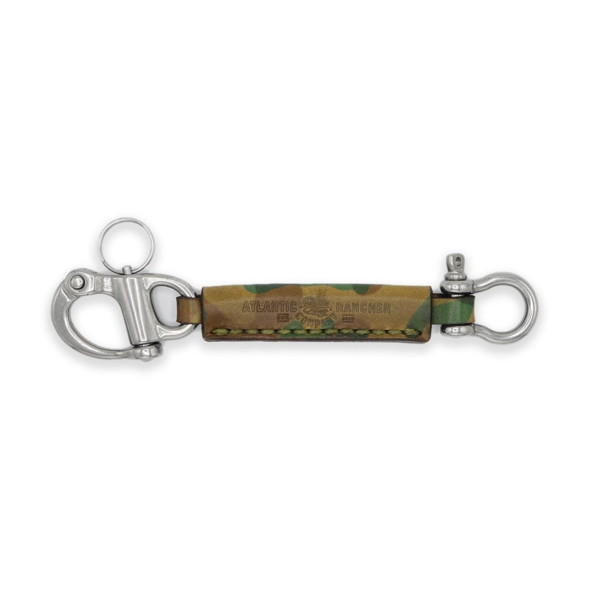 Dockmaster’s Leather Key Chain Gear and Tools Atlantic Rancher Company Olive Camo