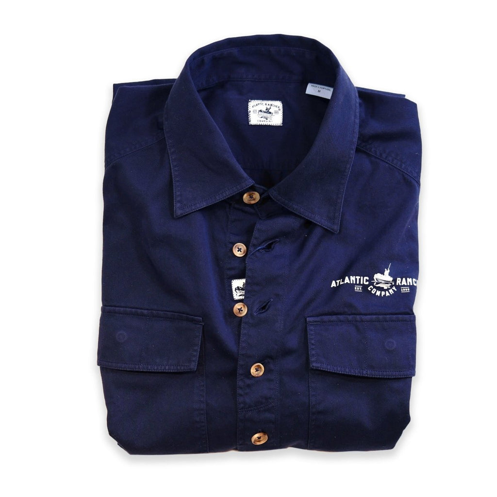 Fuel Dock Foreman's Shirt -- Short Sleeve Atlantic Rancher Company Navy Medium