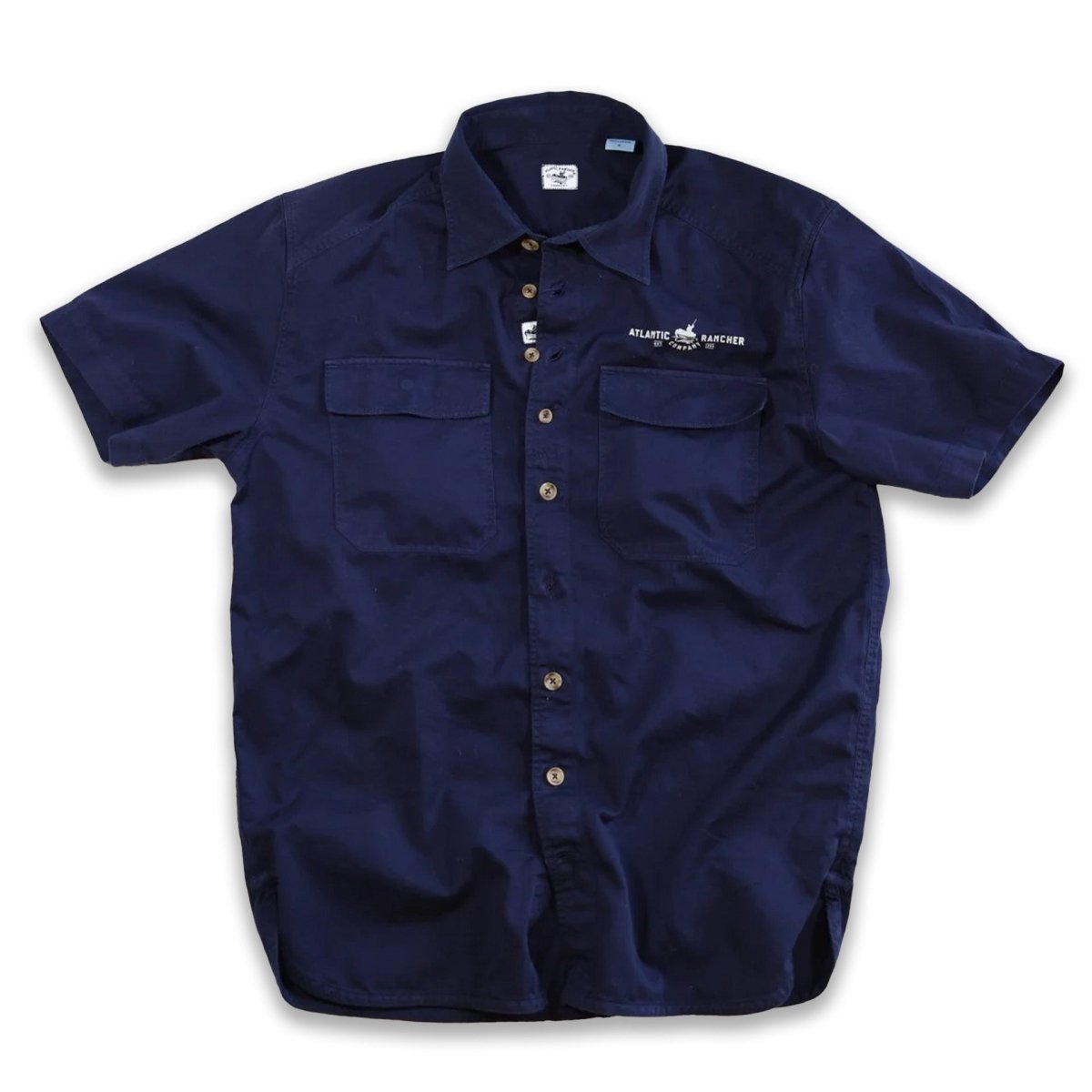 Fuel Dock Foreman's Shirt -- Short Sleeve Atlantic Rancher Company Navy Medium