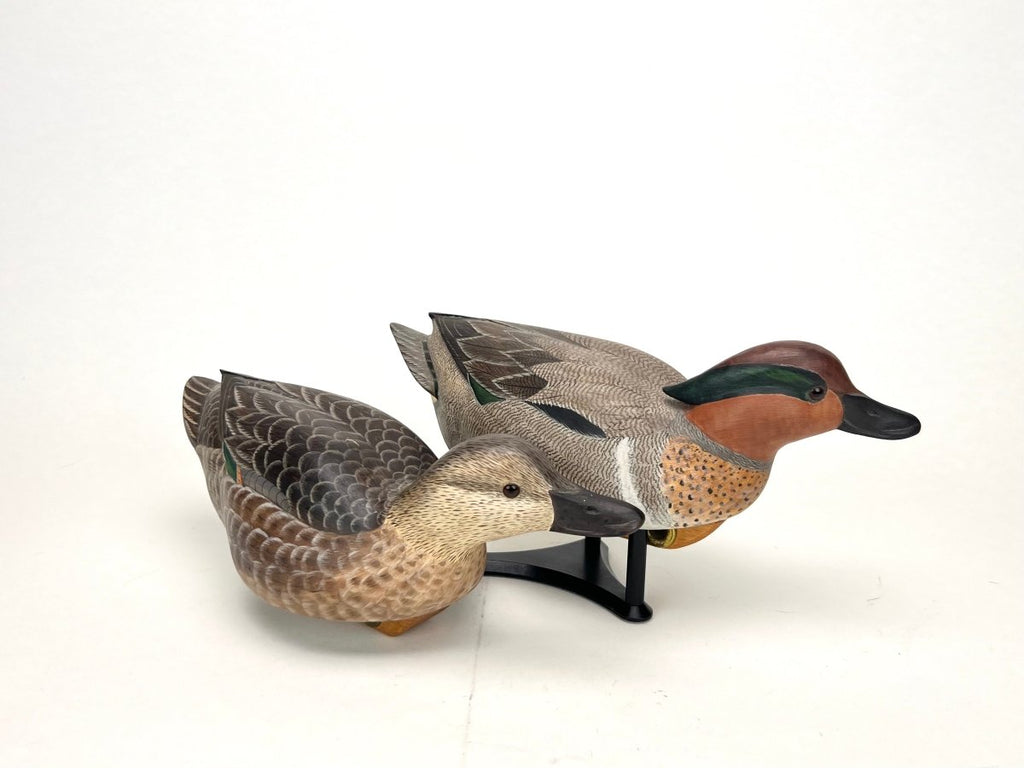 Green-winged Teal Duck Decoys, Pair - Jay Polite, New Castle, DE Hunting & Wildlife Decoys Atlantic Rancher Company