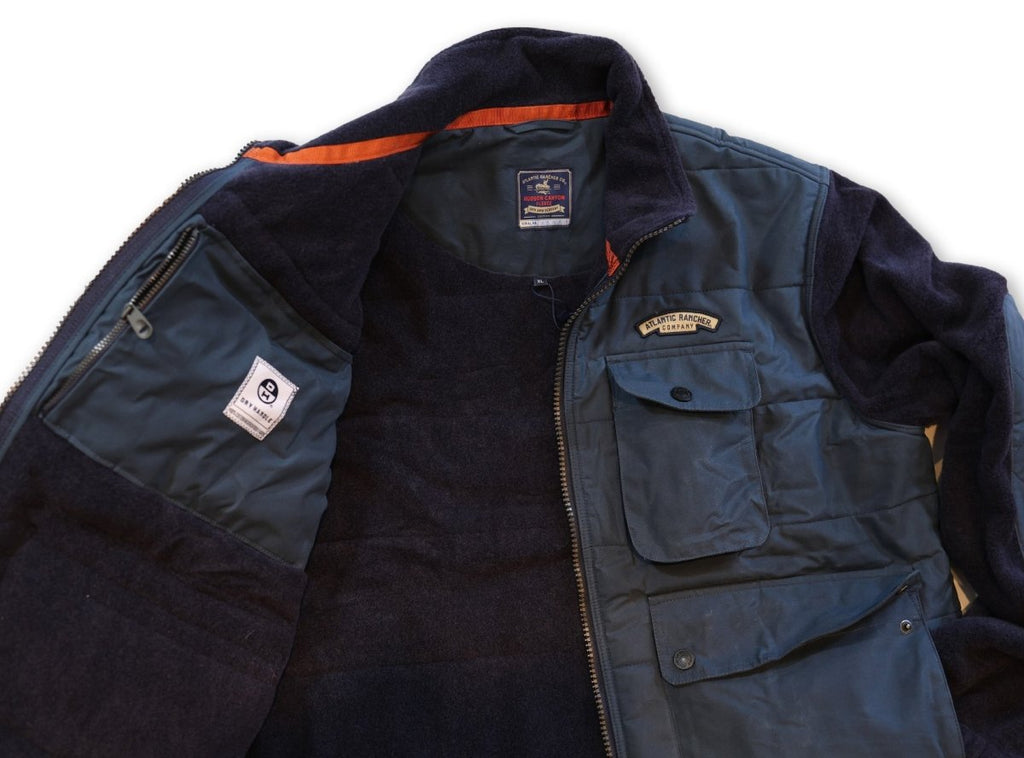 Hudson Canyon Wool Fleece Bomber - Atlantic Rancher CompanyHudson Canyon Wool Fleece BomberApparel & AccessoriesAtlantic Rancher CompanyWFB - 01Slate / NavyMHudson Canyon Wool Fleece Bomber