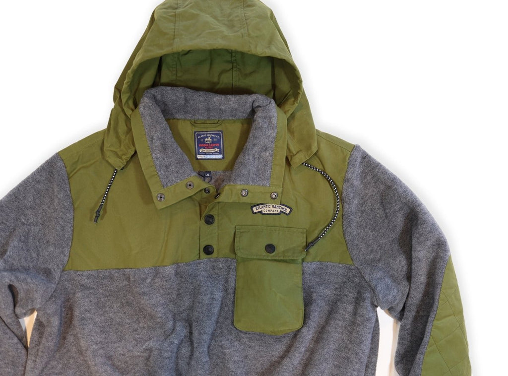 Hudson Canyon Wool Fleece Pullover - Atlantic Rancher CompanyHudson Canyon Wool Fleece PulloverApparel & AccessoriesAtlantic Rancher CompanyWFPO - 01Olive / GraySHudson Canyon Wool Fleece Pullover