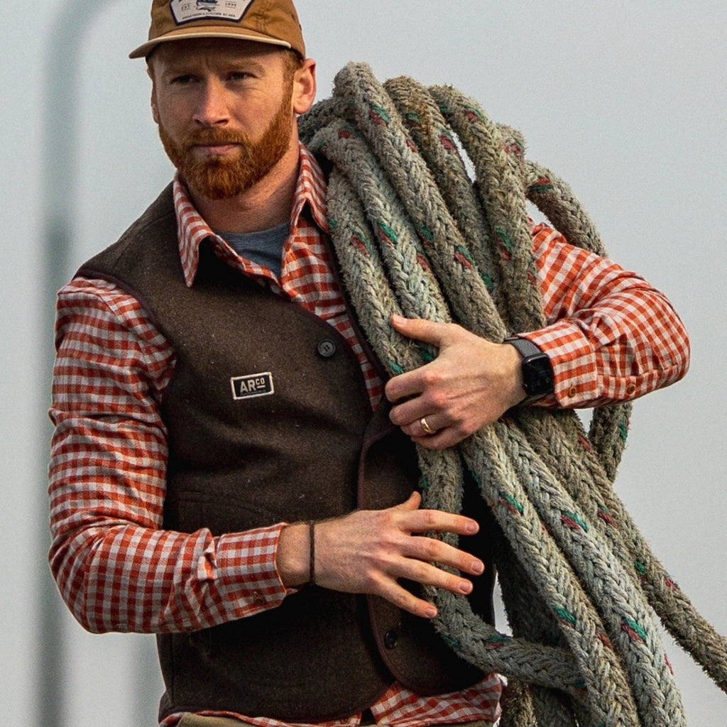 Longliner's Wool Vest - 25th Anniversary Edition - Atlantic Rancher CompanyLongliner's Wool Vest - 25th Anniversary EditionvestAtlantic Rancher CompanyLLWV - 01 - RustRustSLongliner's Wool Vest - 25th Anniversary Edition vest Atlantic Rancher Company