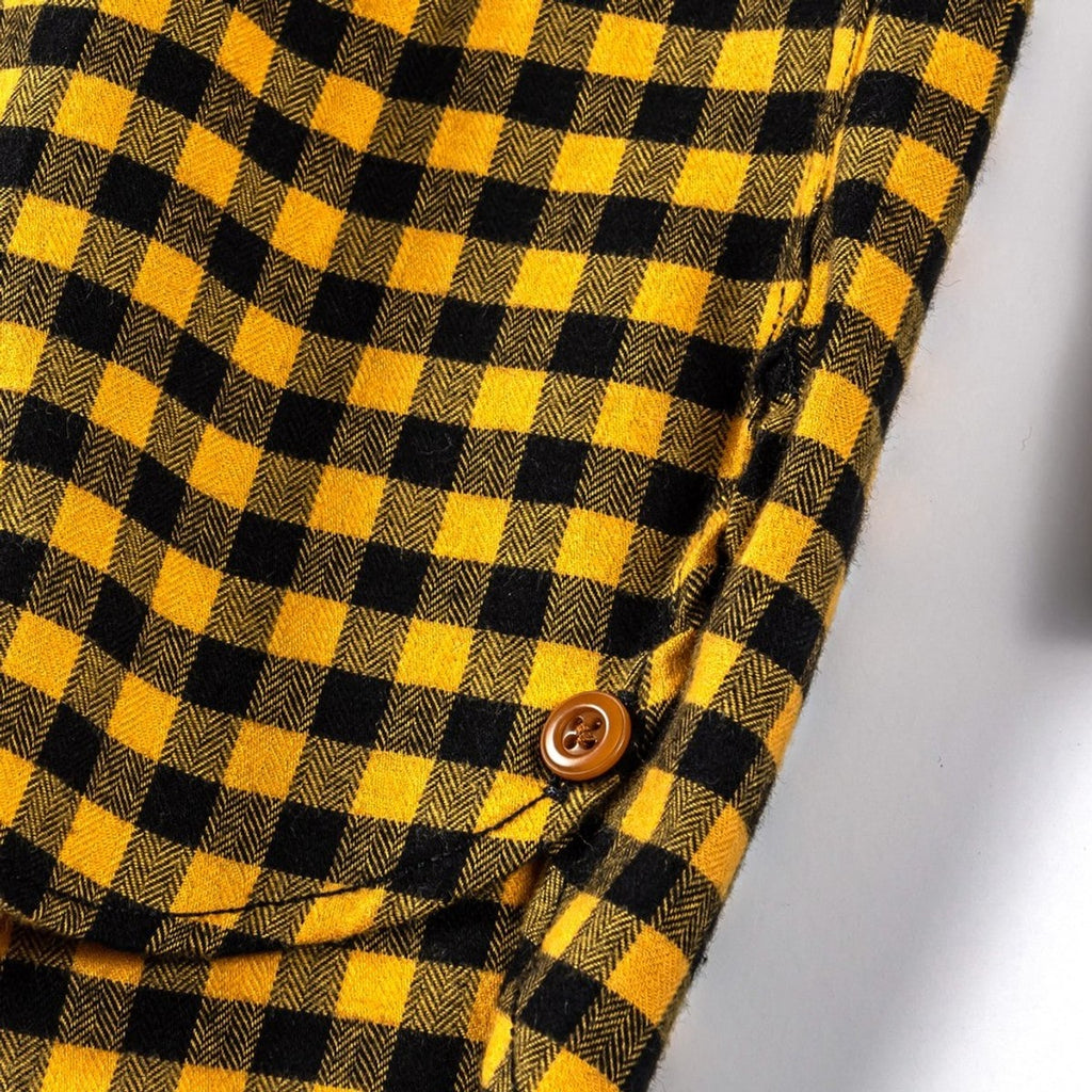 Bayman's Flannel Button-Down Collar Shirt - Orange Check Shirts Atlantic Rancher Company   