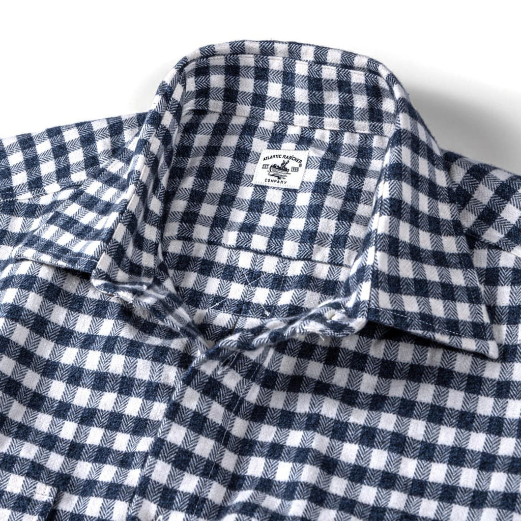 Bayman's Flannel Shirt - Blue / Cream Check Shirts Atlantic Rancher Company   