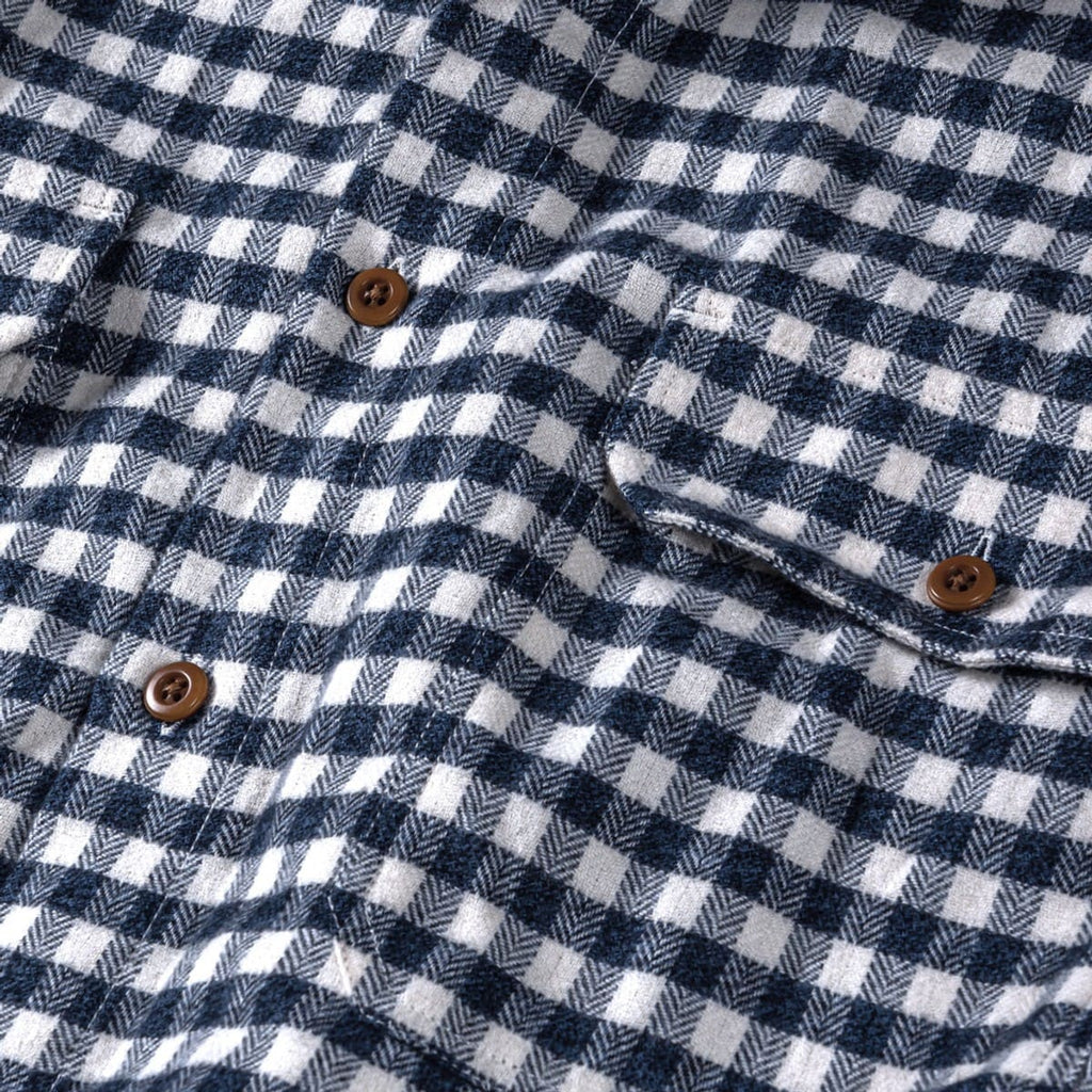Bayman's Flannel Shirt - Blue / Cream Check Shirts Atlantic Rancher Company   