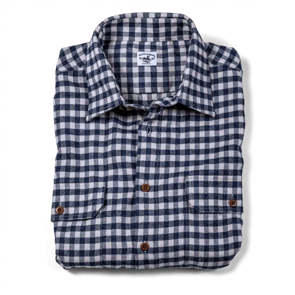 Bayman's Flannel Shirt - Blue / Cream Check Shirts Atlantic Rancher Company Blue / Cream XS 