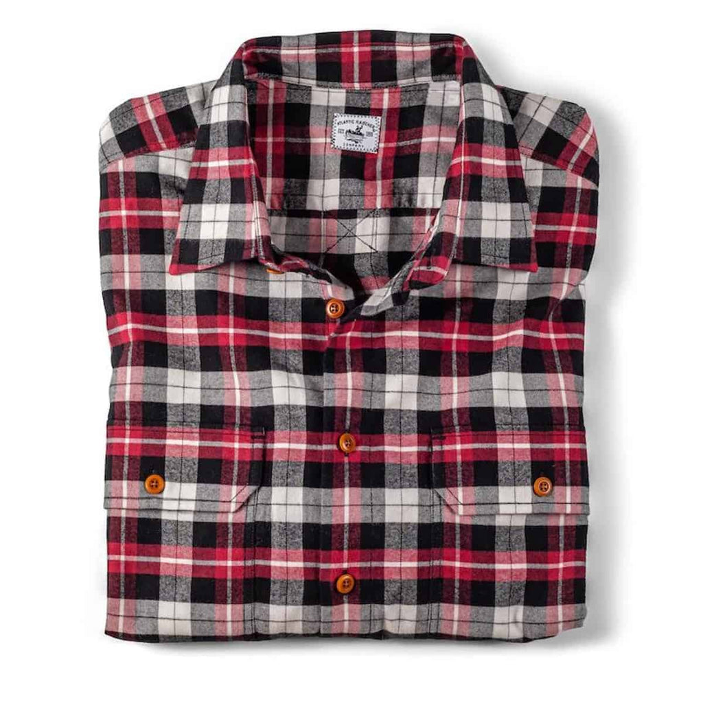 Bayman's Flannel Shirt - Red / Black Plaid Shirts Atlantic Rancher Company Red / Black Plaid M 