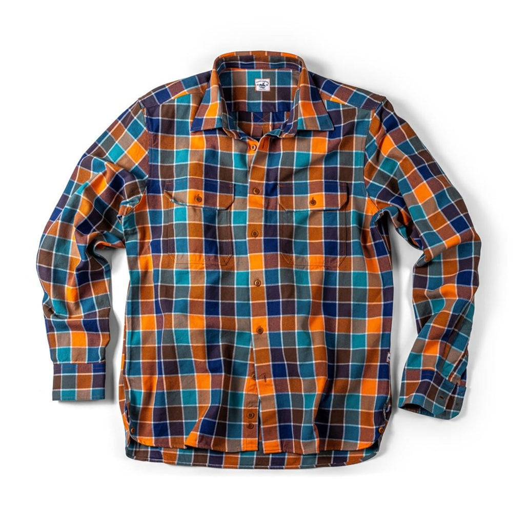 Bayman's Twill Shirt - Orange / Blue Multi Color Shirts Atlantic Rancher Company   