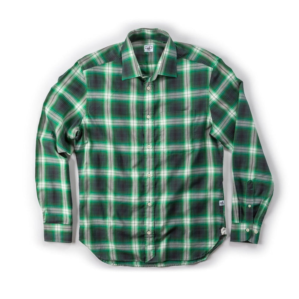 Captain's Uniform Cotton Shirt - in Green Plaid Shirts Atlantic Rancher Company   