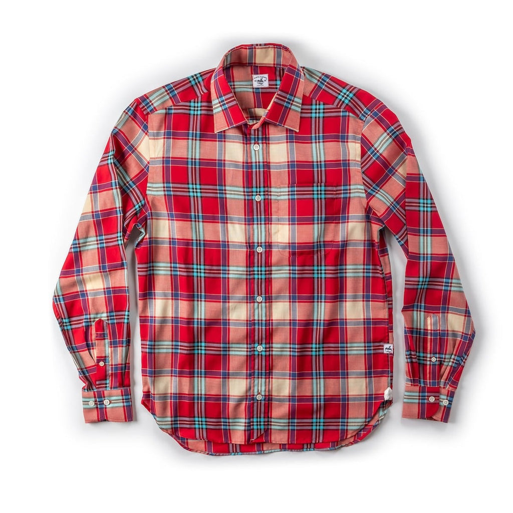 Captain's Uniform Cotton Shirt - in Red Plaid Shirts Atlantic Rancher Company   