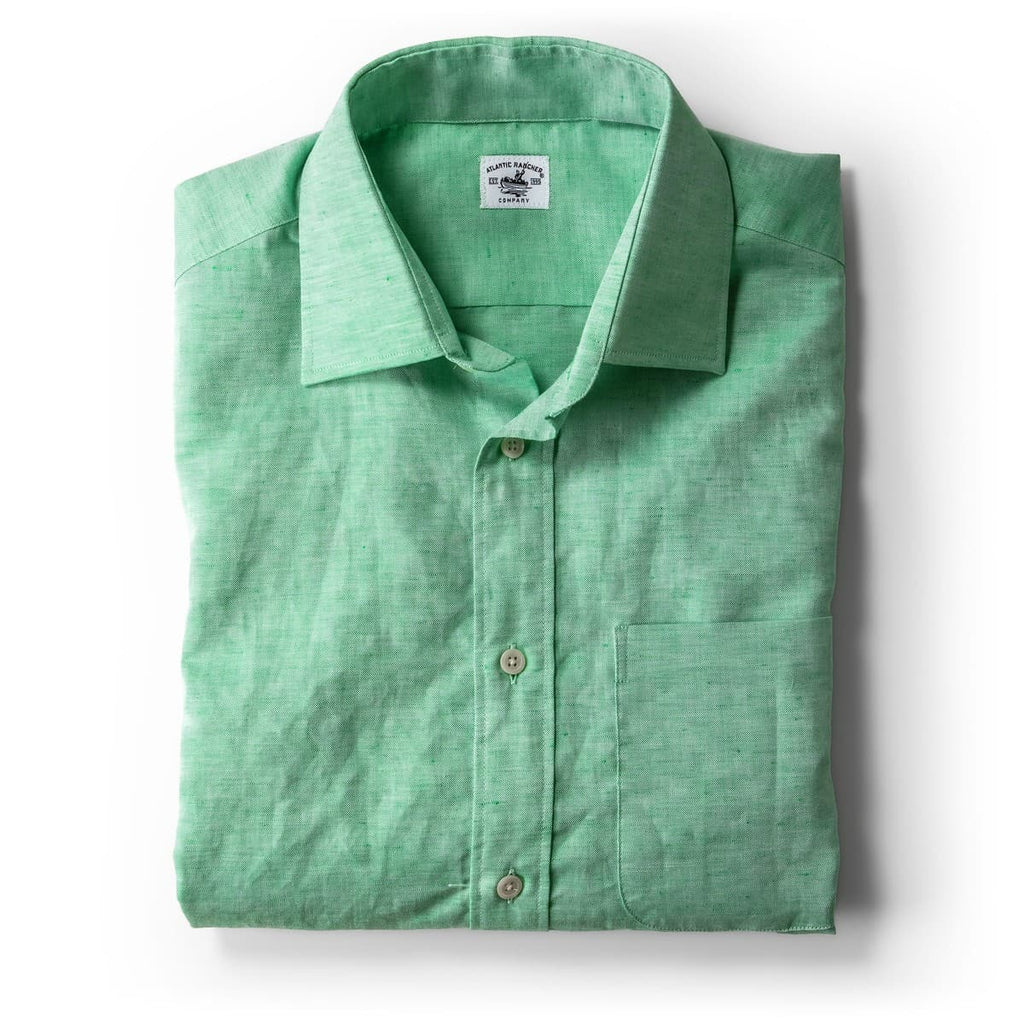 Captain's Uniform Shirt - Cotton / Linen in Green Shirts Atlantic Rancher Company S  