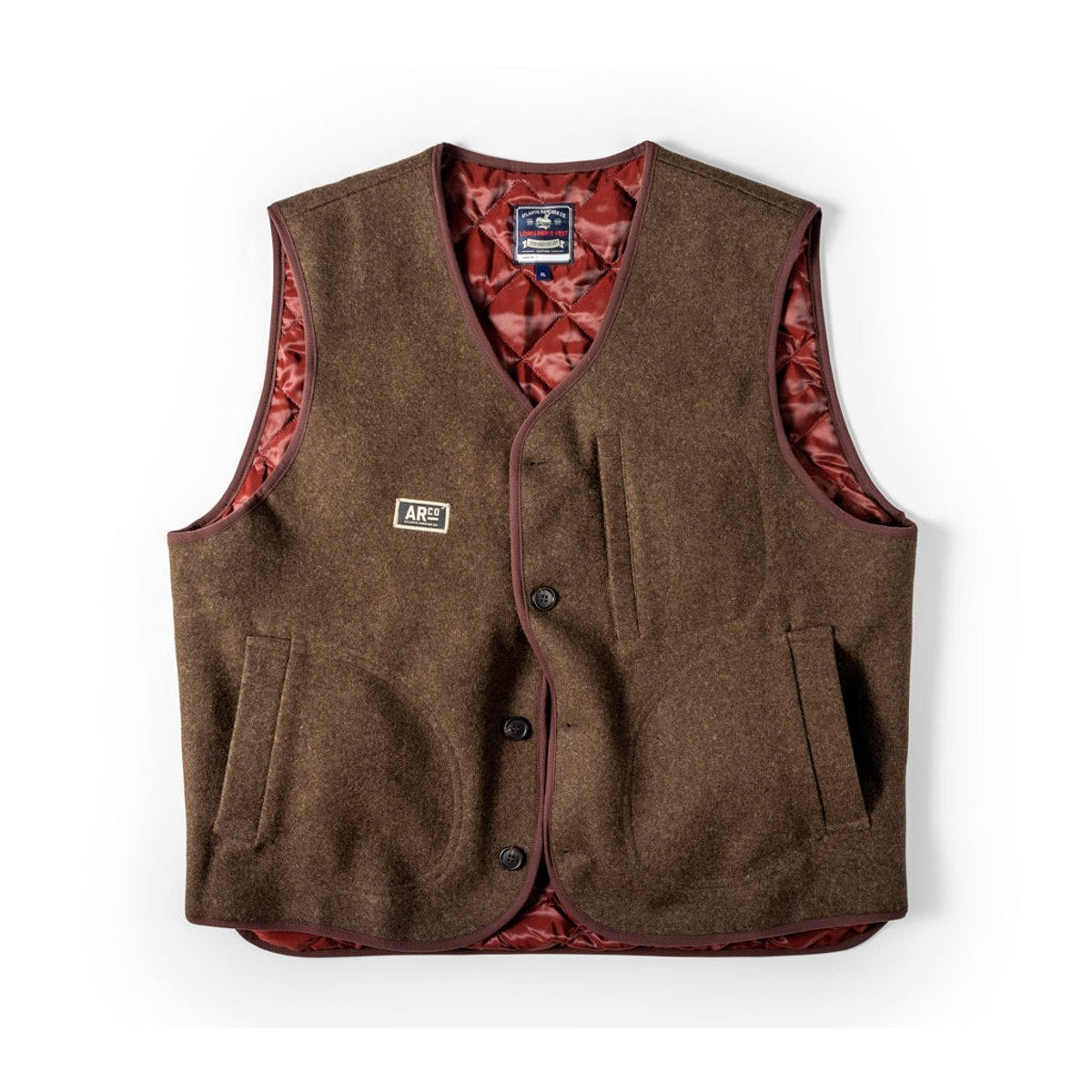 PIPED QUILTED VEST - Light khaki