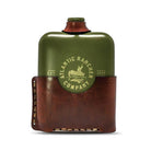 AR Leather Wrapped Marsh Flask Flasks Atlantic Rancher Company Chestnut
